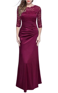 SZ60022-1 Womens Lace Pleated Wedding Gown Dress